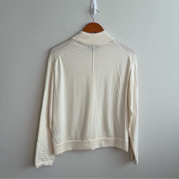 Banana Republic Adoro Merino Wool Mock Neck Sweater in Ivory M - Picture 6 of 8